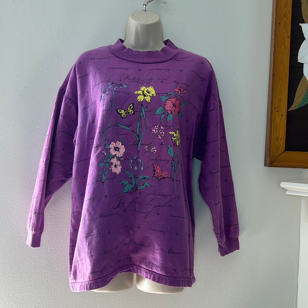 Vintage Oversized Flower Butterfly Sweatshirt